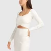 Belle & Bloom C'Est Belle Knit Mini Skirt - Cream Best Sale