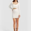 Belle & Bloom C'Est Belle Knit Mini Skirt - Cream Hot