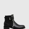 Belle & Bloom City Lights Leather Ankle Boot - Black Hot