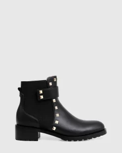 Belle & Bloom City Lights Leather Ankle Boot - Black Hot