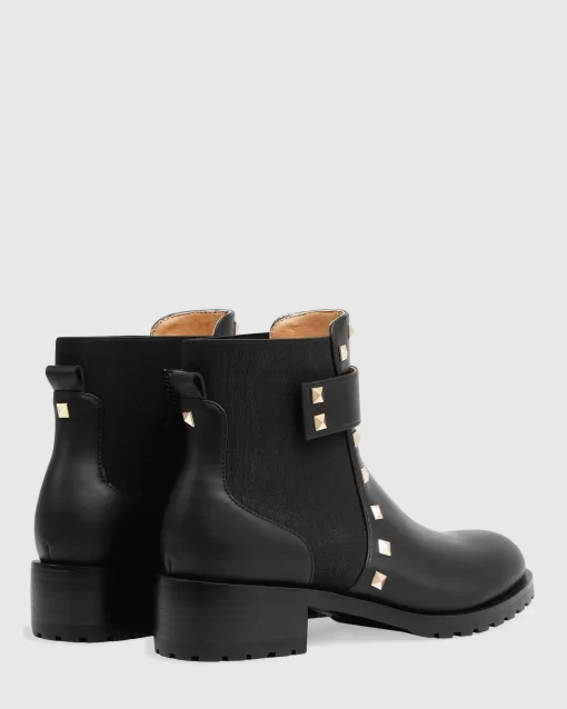 Belle & Bloom City Lights Leather Ankle Boot - Black Hot