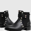 Belle & Bloom City Lights Leather Ankle Boot - Black Hot