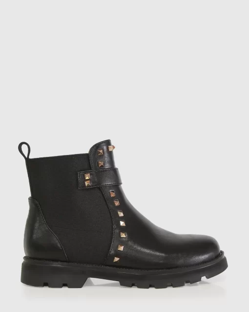 Belle & Bloom City Lights Mini Leather Ankle Boot - Black Sale