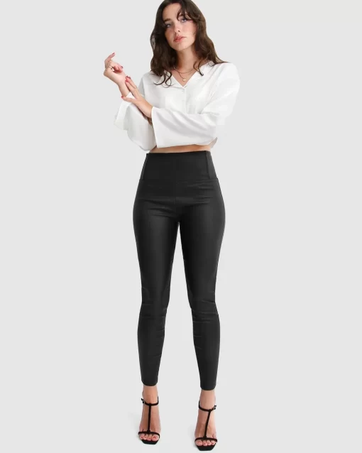 Belle & Bloom City Slicker Coated Legging - Black Outlet