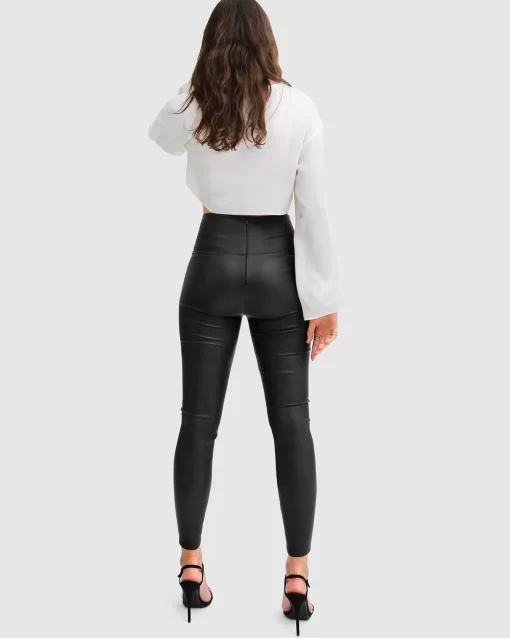 Belle & Bloom City Slicker Coated Legging - Black Outlet