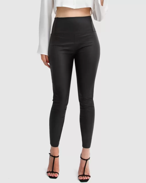 Belle & Bloom City Slicker Coated Legging - Black Shop