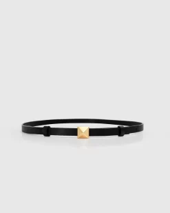 Belle & Bloom Cleopatra Pyramid Stud Leather Belt - Black Fashion