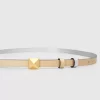 Belle & Bloom Cleopatra Pyramid Stud Leather Belt - Metallic Cheap