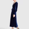 Belle & Bloom Current Mood Velvet Wrap Dress - Royal Blue Flash Sale