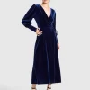 Belle & Bloom Current Mood Velvet Wrap Dress - Royal Blue Flash Sale