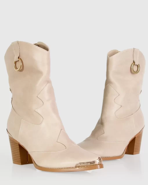 Belle & Bloom Dallas Western Boot - Stone Fashion