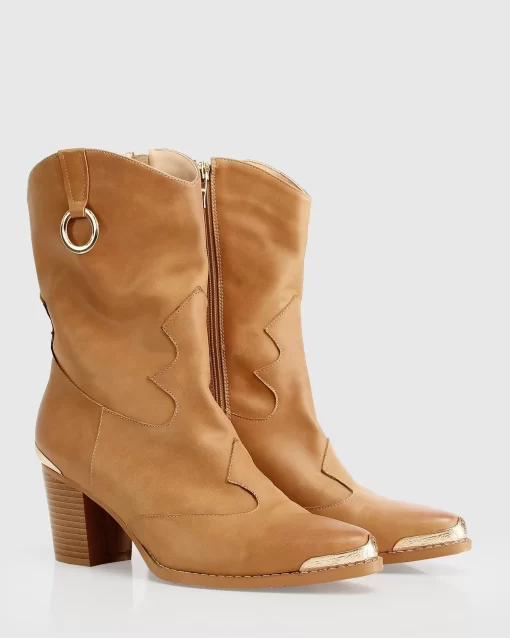 Belle & Bloom Dallas Western Boot - Tan Fashion