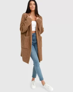 Belle & Bloom Days Go By Sustainable Blazer Cardigan - Camel Cheap