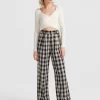 Belle & Bloom Dominoes Wide Leg Check Pant - Black Check Cheap