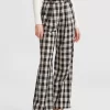 Belle & Bloom Dominoes Wide Leg Check Pant - Black Check Cheap