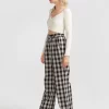 Belle & Bloom Dominoes Wide Leg Check Pant - Black Check Cheap