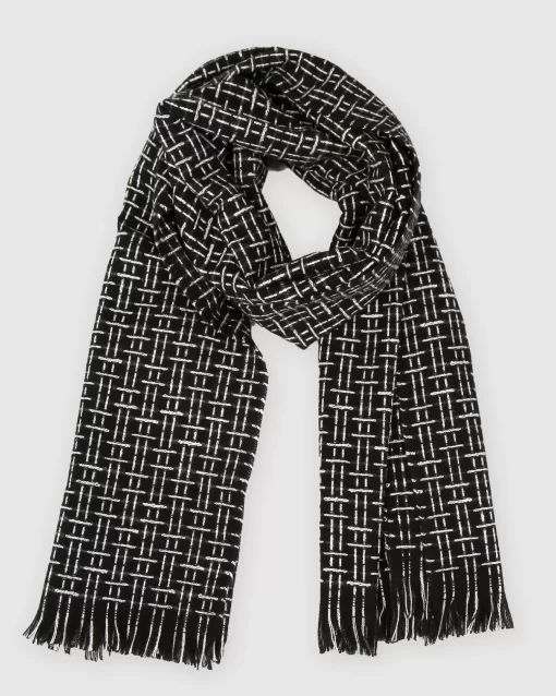 Belle & Bloom Downtown Textured Scarf - Black Fashion