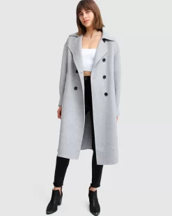 Belle & Bloom Dream Lover Loose Fit Wool Blend Coat - Grey Discount