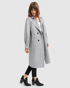 Belle & Bloom Dream Lover Loose Fit Wool Blend Coat - Grey Discount