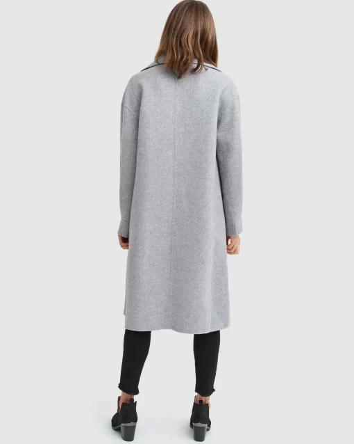 Belle & Bloom Dream Lover Loose Fit Wool Blend Coat - Grey Discount