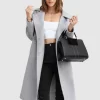 Belle & Bloom Dream Lover Loose Fit Wool Blend Coat - Grey Sale