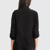 Belle & Bloom Eclipse Rolled Sleeve Blouse - Black Hot