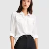 Belle & Bloom Eclipse Rolled Sleeve Blouse - Cream New