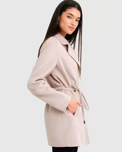 Belle & Bloom Electric Feel Drawstring Coat - Sand Online