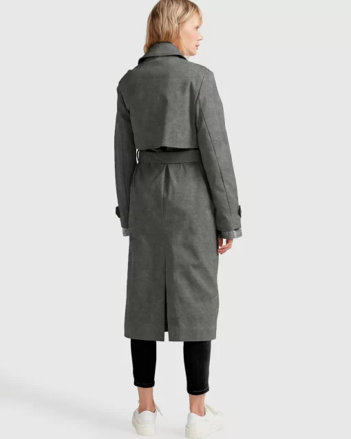 Belle & Bloom Empirical City Trench Coat - Washed Black Discount