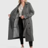 Belle & Bloom Empirical City Trench Coat - Washed Black Discount