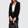 Belle & Bloom Eternity Velvet Blazer - Black Cheap