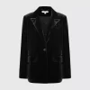 Belle & Bloom Eternity Velvet Blazer - Black Cheap