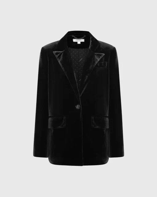 Belle & Bloom Eternity Velvet Blazer - Black Cheap