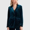 Belle & Bloom Eternity Velvet Blazer - Dark Teal Cheap