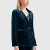 Belle & Bloom Eternity Velvet Blazer - Dark Teal Cheap