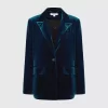 Belle & Bloom Eternity Velvet Blazer - Dark Teal Cheap