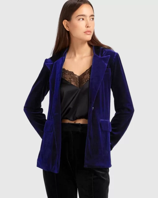 Belle & Bloom Eternity Velvet Blazer - Royal Blue Store