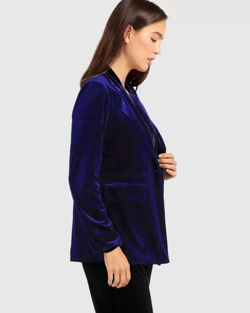 Belle & Bloom Eternity Velvet Blazer - Royal Blue Store