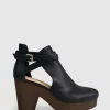 Belle & Bloom Fearless Clog Ankle Boot - Black/Chocolate Store