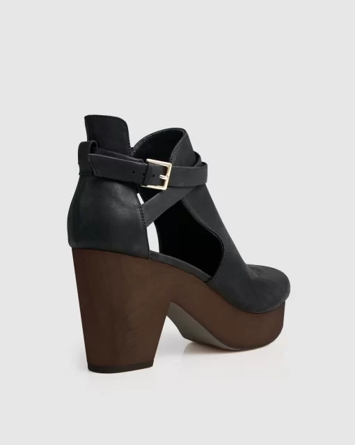 Belle & Bloom Fearless Clog Ankle Boot - Black/Chocolate Store