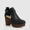 Belle & Bloom Fearless Clog Ankle Boot - Black/Chocolate Store