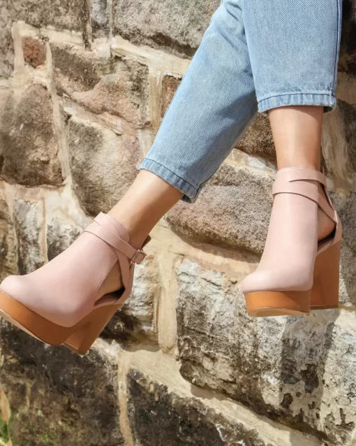 Belle & Bloom Fearless Clog Ankle Boot - Blush Sale