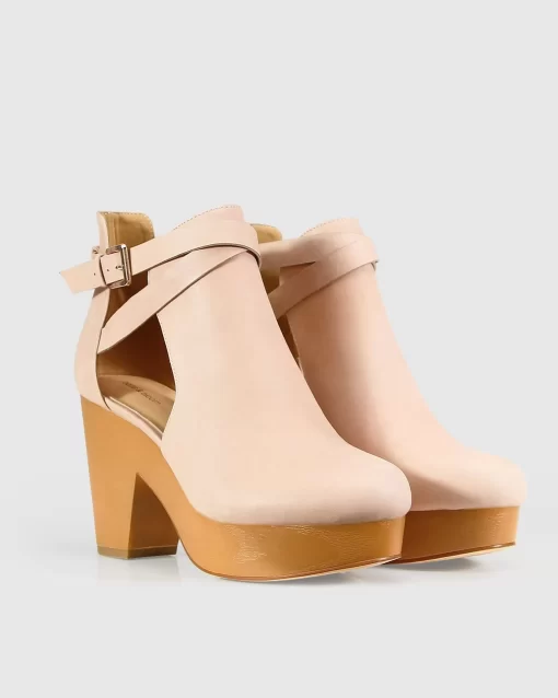 Belle & Bloom Fearless Clog Ankle Boot - Blush Sale