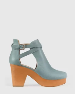 Belle & Bloom Fearless Clog Ankle Boot - Stonewash Blue Sale