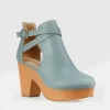 Belle & Bloom Fearless Clog Ankle Boot - Stonewash Blue Outlet