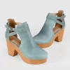 Belle & Bloom Fearless Clog Ankle Boot - Stonewash Blue Outlet