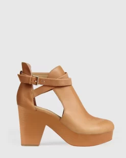 Belle & Bloom Fearless Clog Ankle Boot - Tan Sale