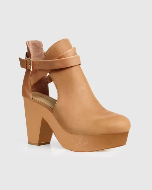 Belle & Bloom Fearless Clog Ankle Boot - Tan Sale