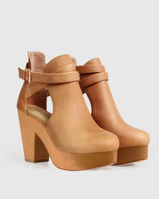 Belle & Bloom Fearless Clog Ankle Boot - Tan Sale