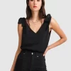 Belle & Bloom Feel For You V-Neck Top - Black Best Sale